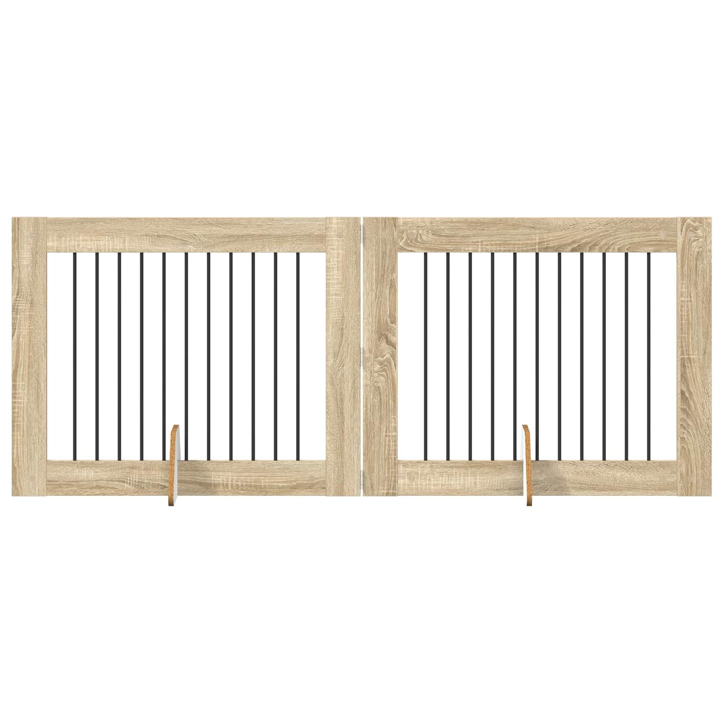 Cancello per cani con supporti 2 pcs Rovere Sonoma 100 x 80 cm | homemem39