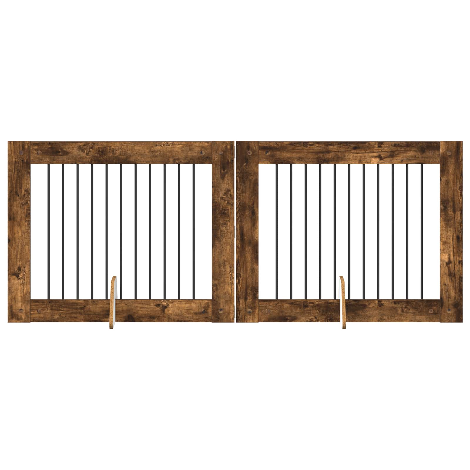Cancello per cani con supporti 2 pcs Rovere Fumo 100 x 80 cm | homemem39