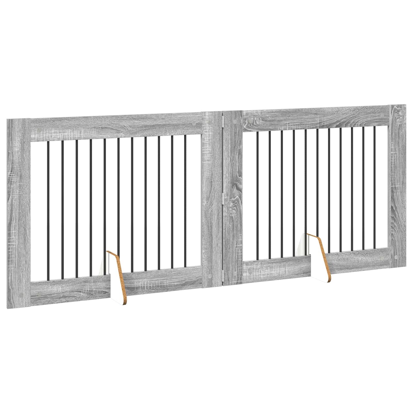 Cancello per cani con supporti 2 pcs Grigio Sonoma 100 x 80 cm | homemem39
