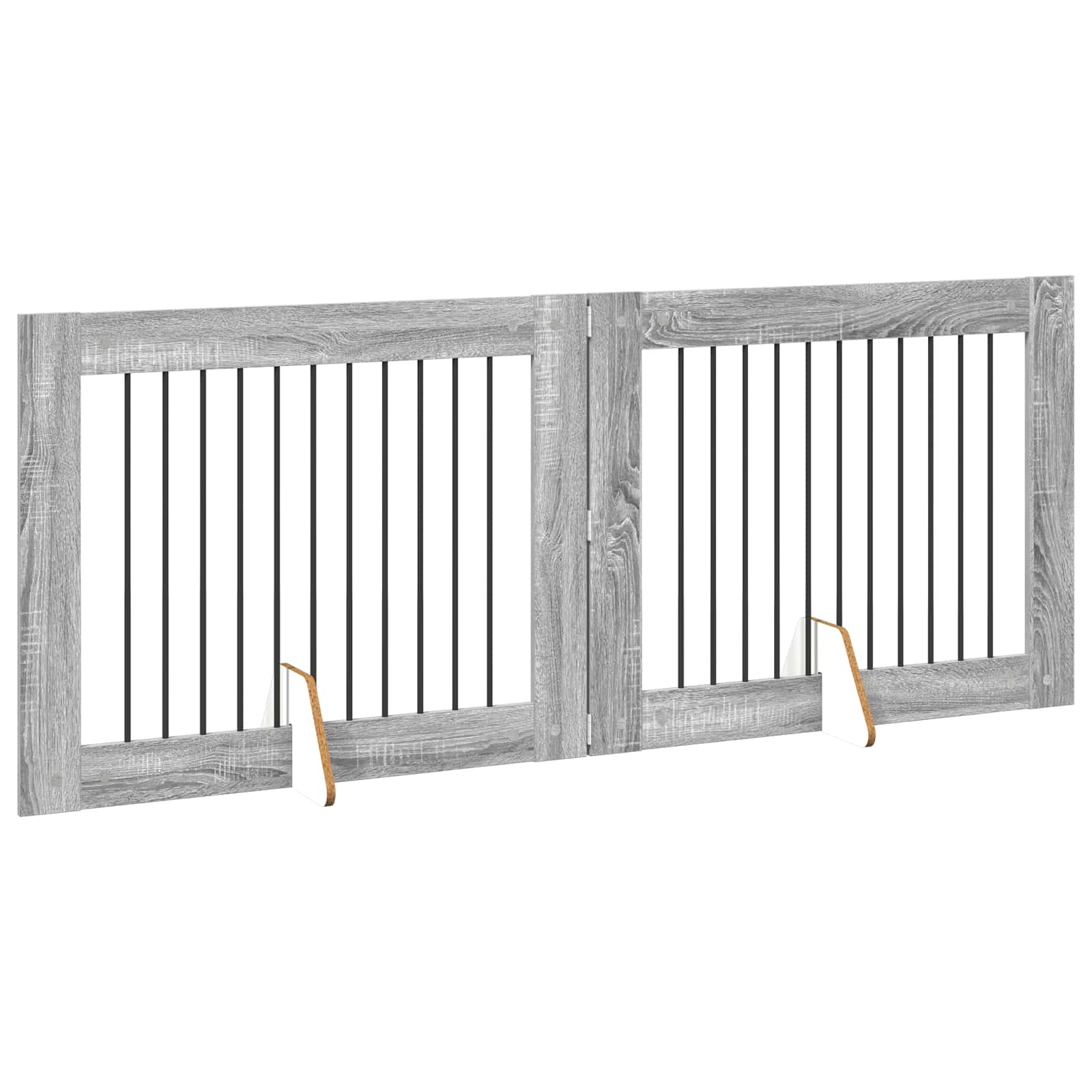 Cancello per cani con supporti 2 pcs Grigio Sonoma 100 x 80 cm | homemem39