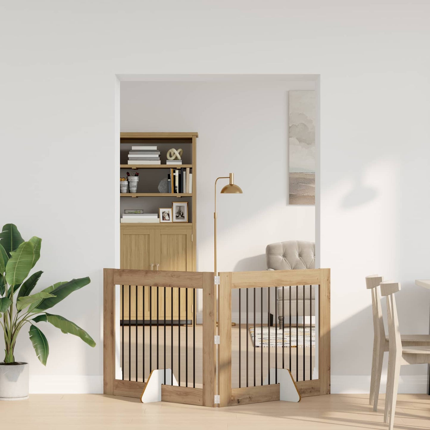 Cancello per cani con supporti 2 pcs Rovere Artigianale | homemem39