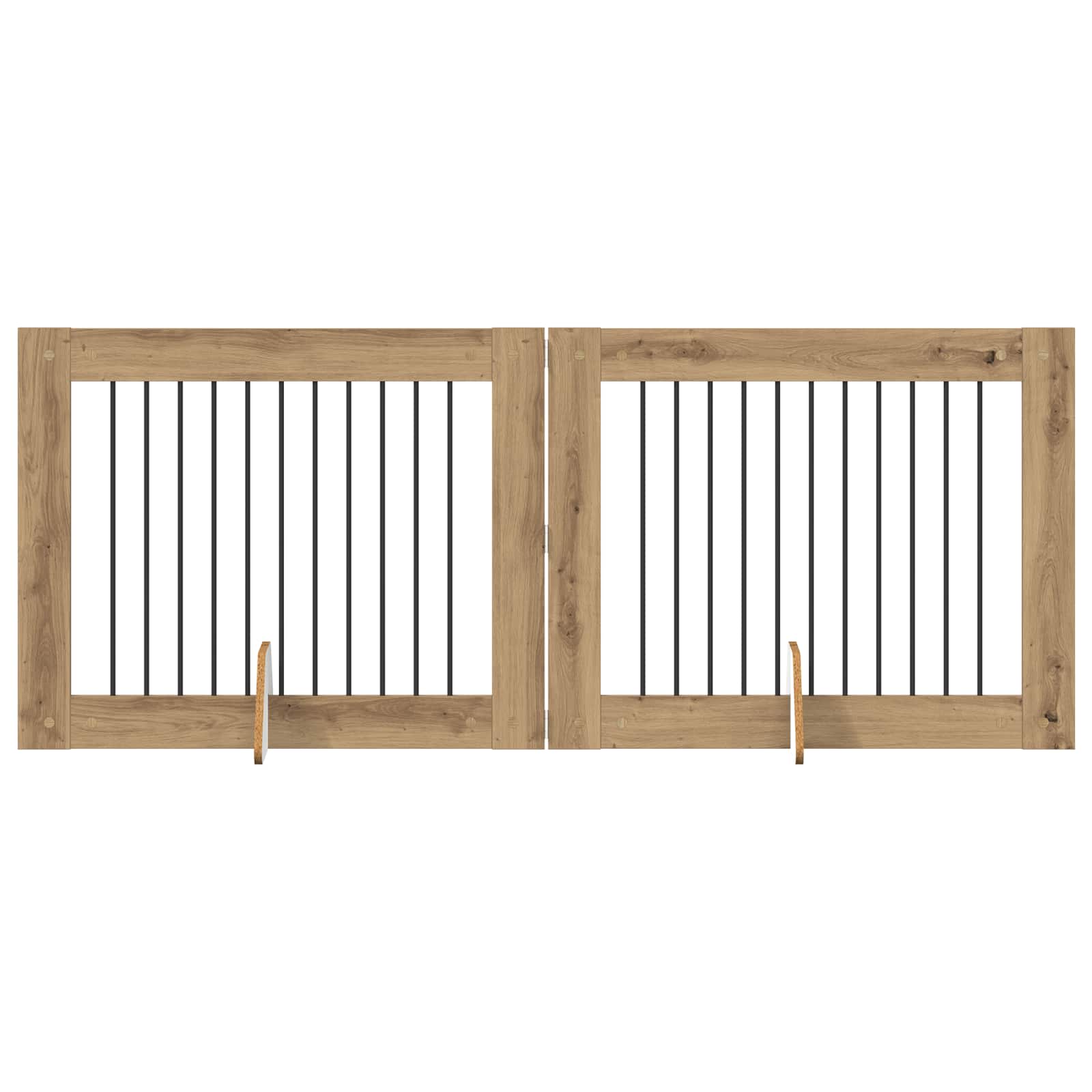 Cancello per cani con supporti 2 pcs Rovere Artigianale | homemem39
