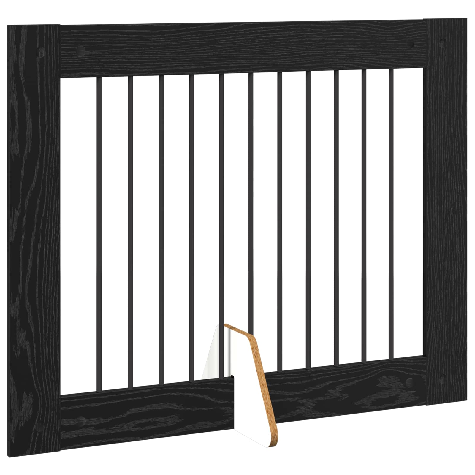 Cancello per cani con supporti 4 pcs Rovere Nero 100 x 80 cm | homemem39