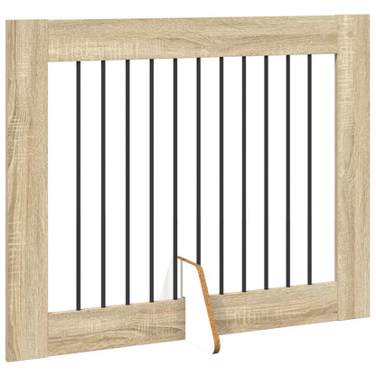 Cancello per cani con supporti 4 pcs Rovere Sonoma 100 x 80 cm | homemem39