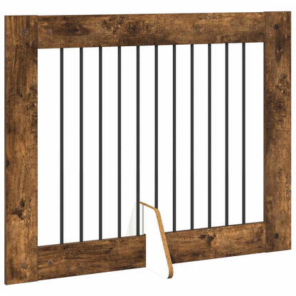 Cancello per cani con supporti 4 pcs Rovere Fumo 100 x 80 cm | homemem39