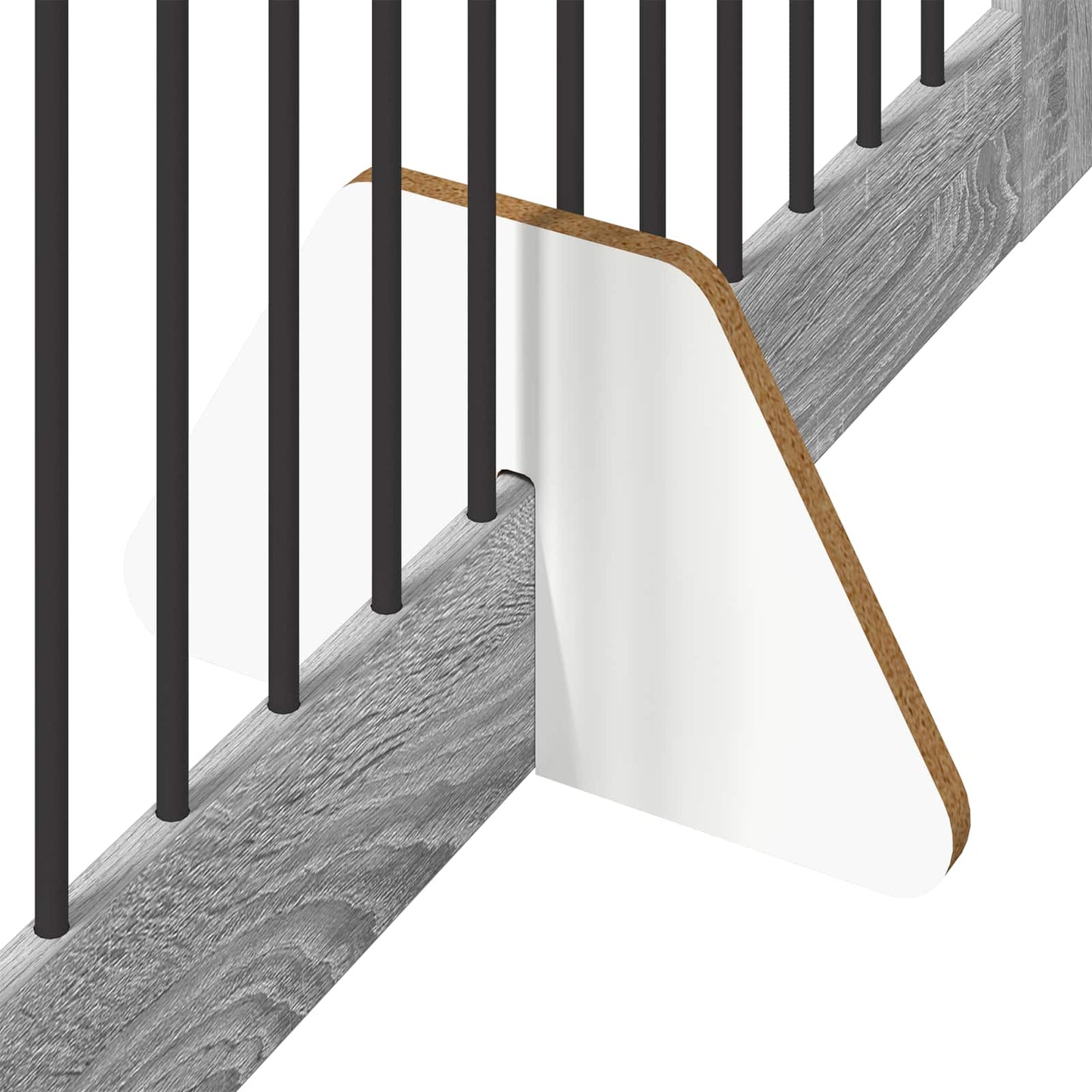Cancello per cani con supporti 4 pcs Grigio Sonoma 100 x 80 cm | homemem39