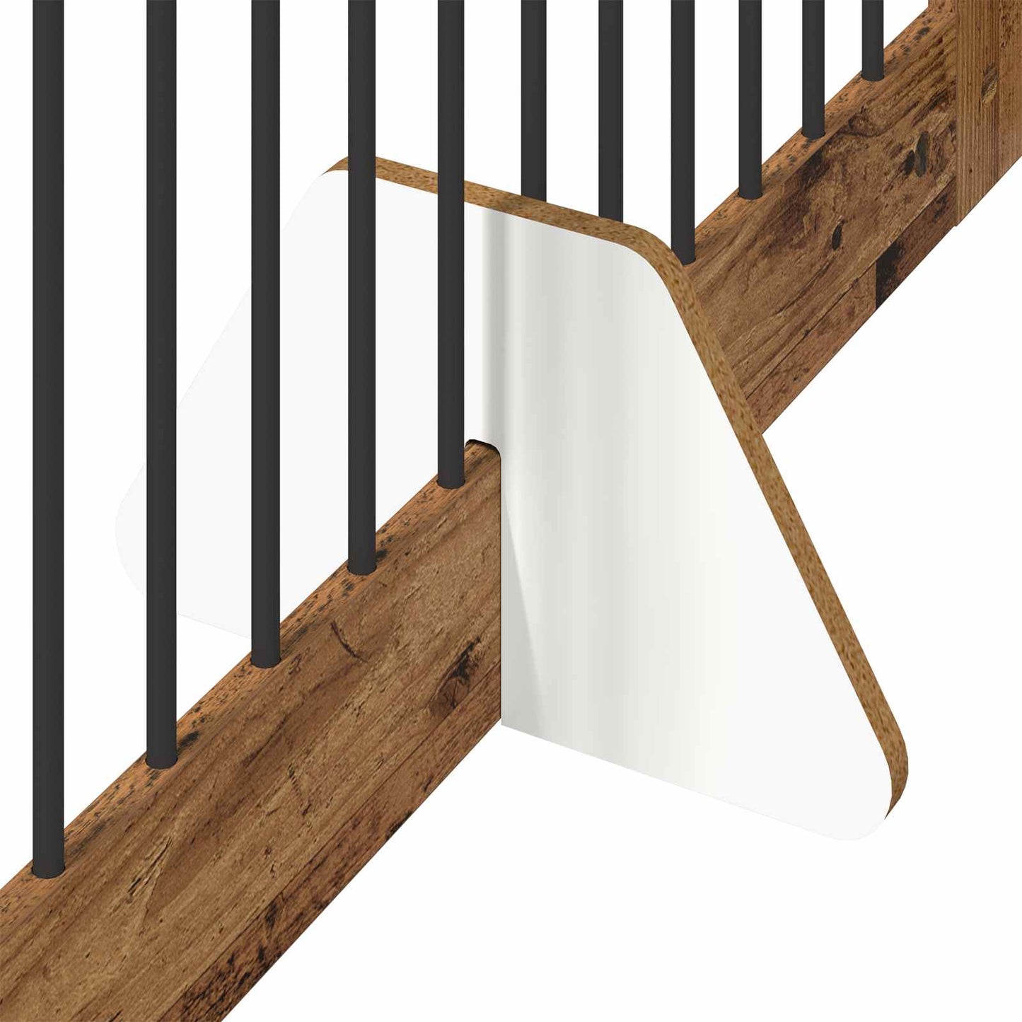 Cancello per cani con supporti 4 pcs Legno antico 100 x 80 cm | homemem39