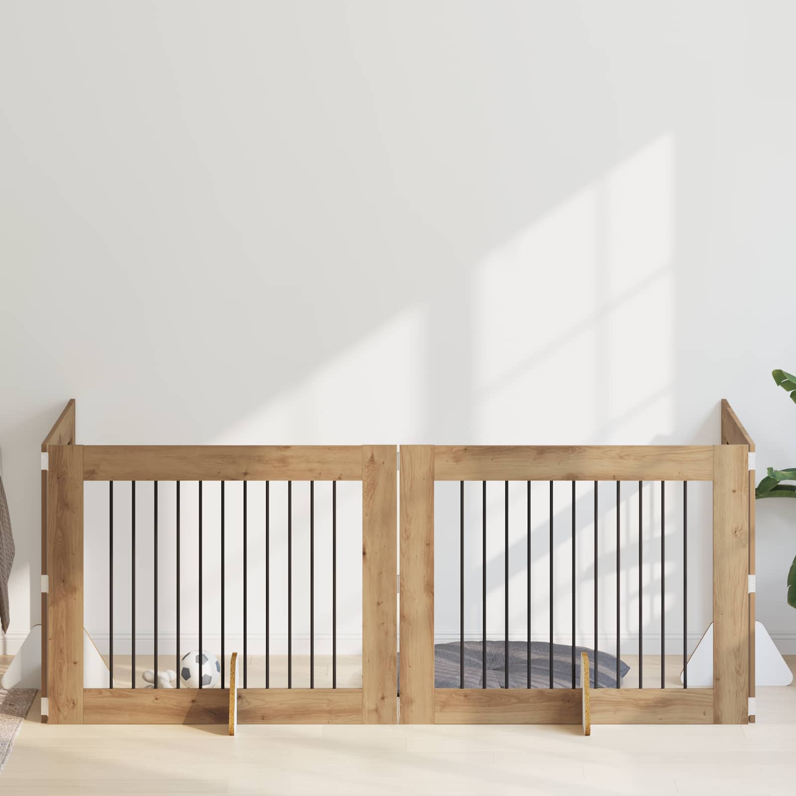 Cancello per cani con supporti 4 pcs Rovere Artigianale | homemem39