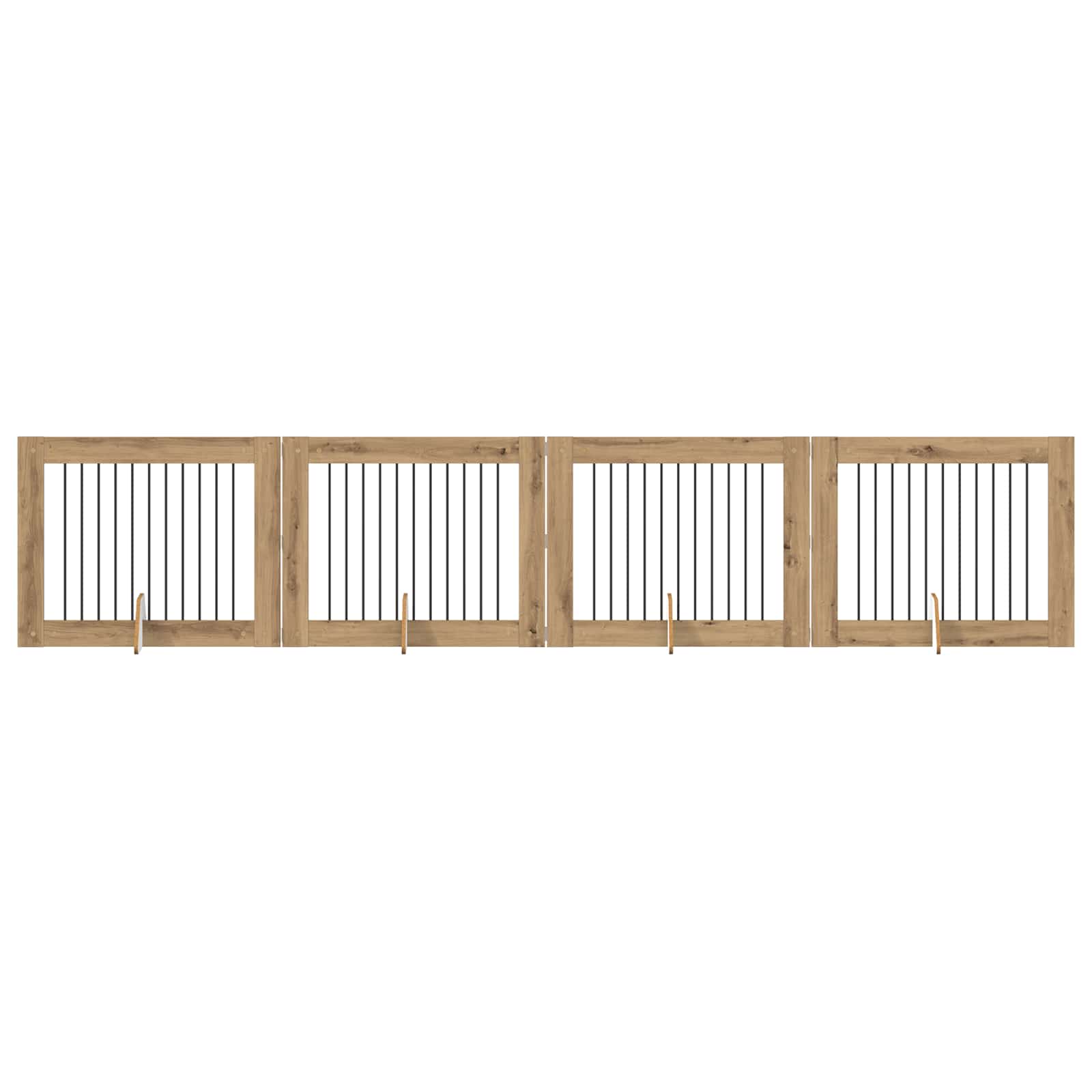 Cancello per cani con supporti 4 pcs Rovere Artigianale | homemem39