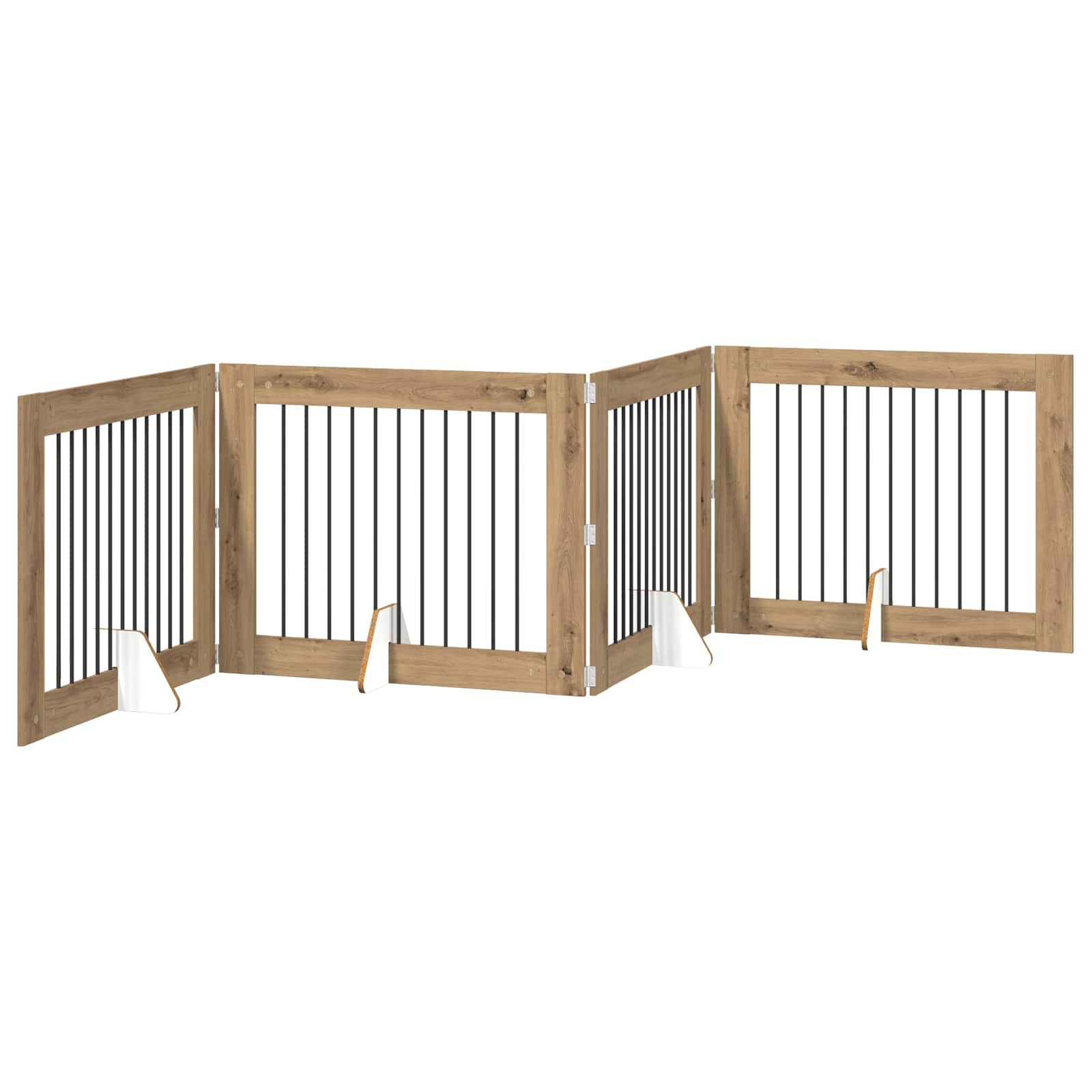 Cancello per cani con supporti 4 pcs Rovere Artigianale | homemem39
