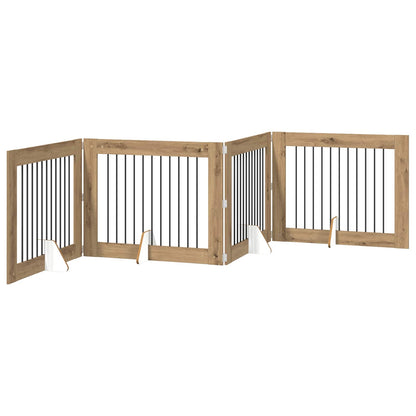 Cancello per cani con supporti 4 pcs Rovere Artigianale | homemem39
