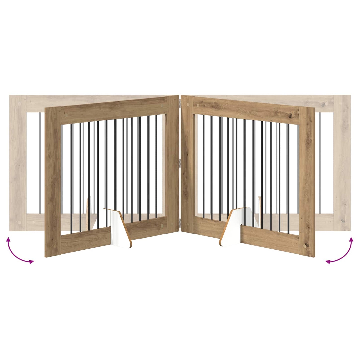 Cancello per cani con supporti 4 pcs Rovere Artigianale | homemem39