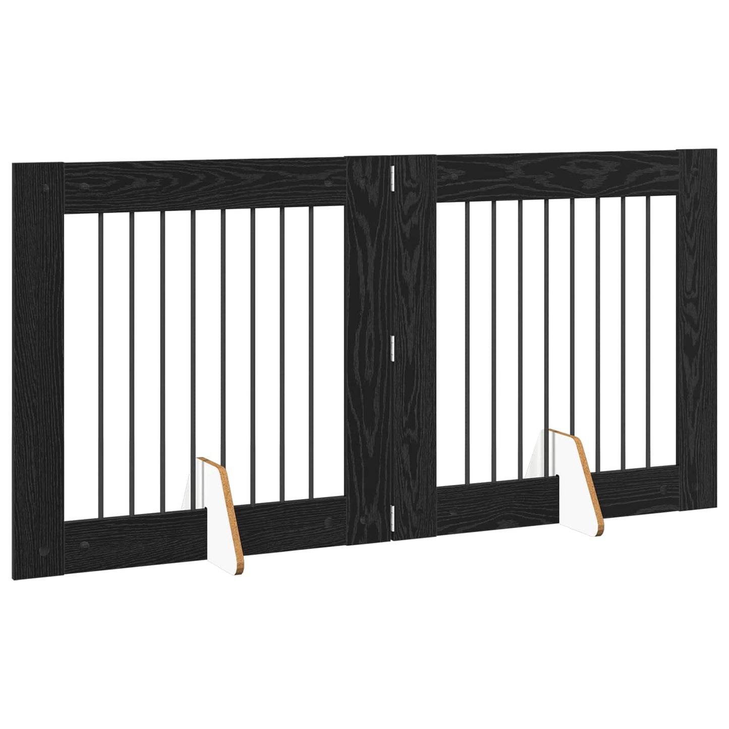 Cancello per cani con supporti 2 pcs Rovere Nero 80 x 80 cm | homemem39