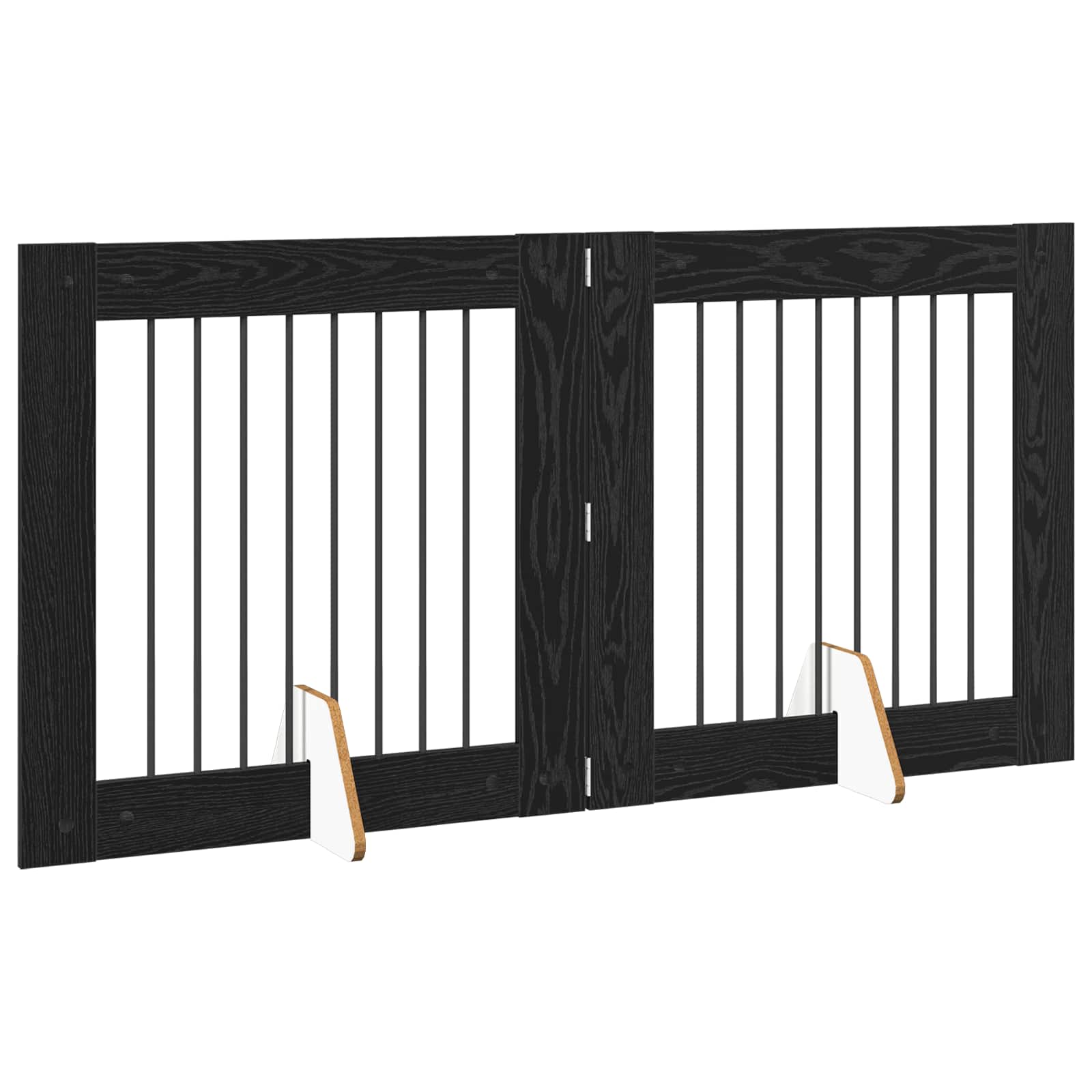 Cancello per cani con supporti 2 pcs Rovere Nero 80 x 80 cm | homemem39