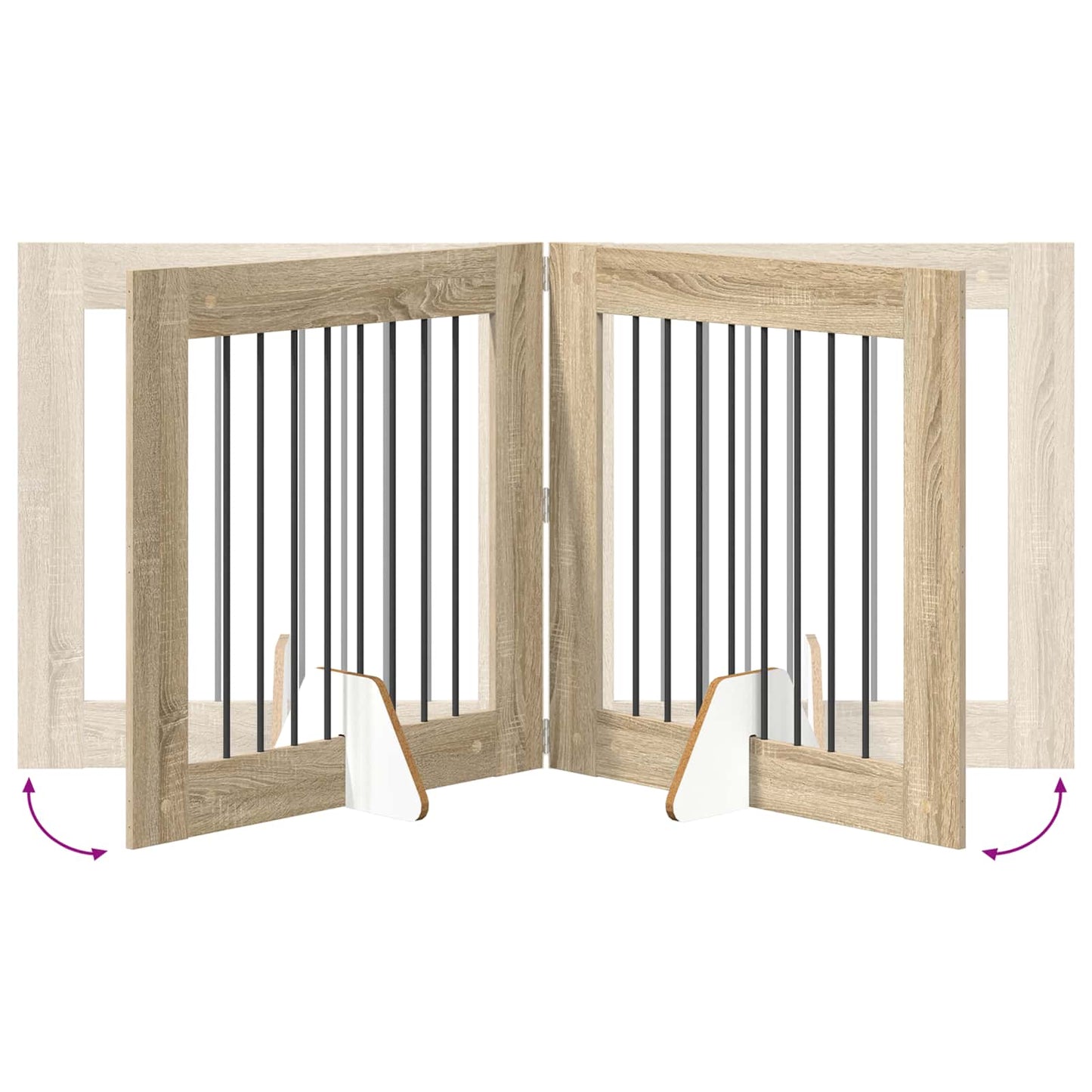 Cancello per cani con supporti 2 pcs Rovere Sonoma 80 x 80 cm | homemem39
