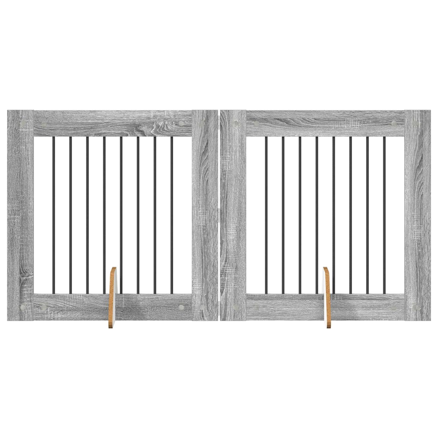 Cancello per cani con supporti 2 pcs Grigio Sonoma 80 x 80 cm | homemem39