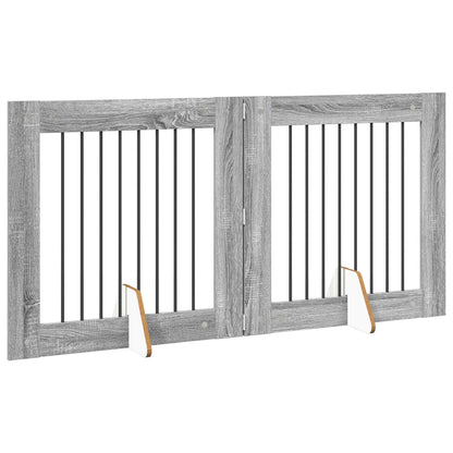 Cancello per cani con supporti 2 pcs Grigio Sonoma 80 x 80 cm | homemem39