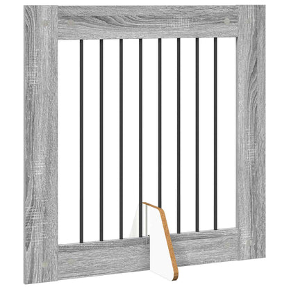Cancello per cani con supporti 2 pcs Grigio Sonoma 80 x 80 cm | homemem39