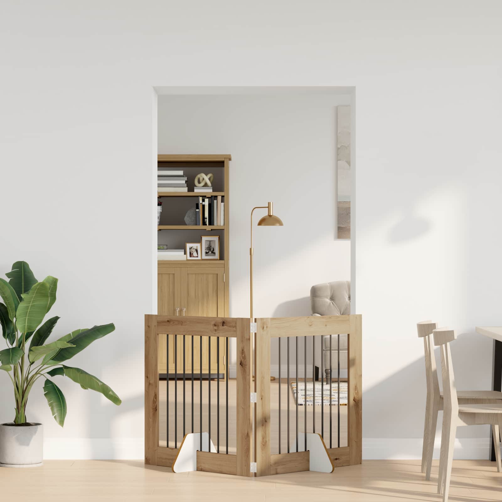 Cancello per cani con supporti 2 pcs Rovere Artigianale | homemem39