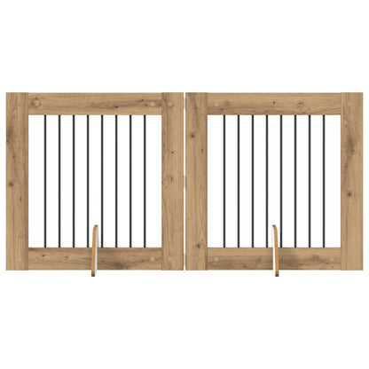 Cancello per cani con supporti 2 pcs Rovere Artigianale | homemem39