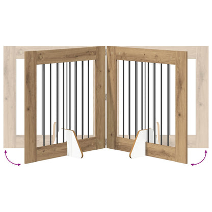 Cancello per cani con supporti 2 pcs Rovere Artigianale | homemem39