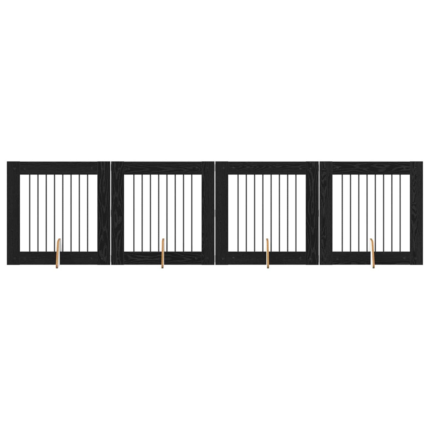 Cancello per cani con supporti 4 pcs Rovere Nero 80 x 80 cm | homemem39