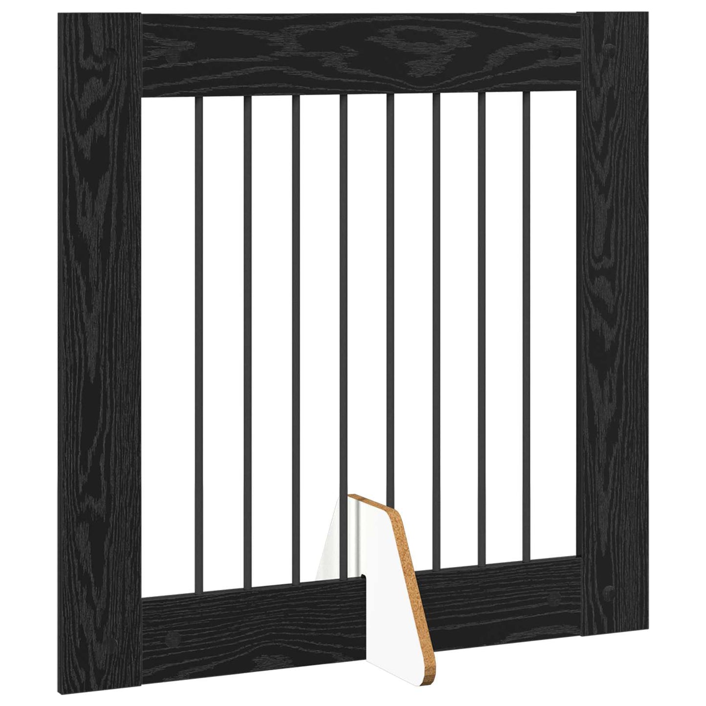 Cancello per cani con supporti 4 pcs Rovere Nero 80 x 80 cm | homemem39