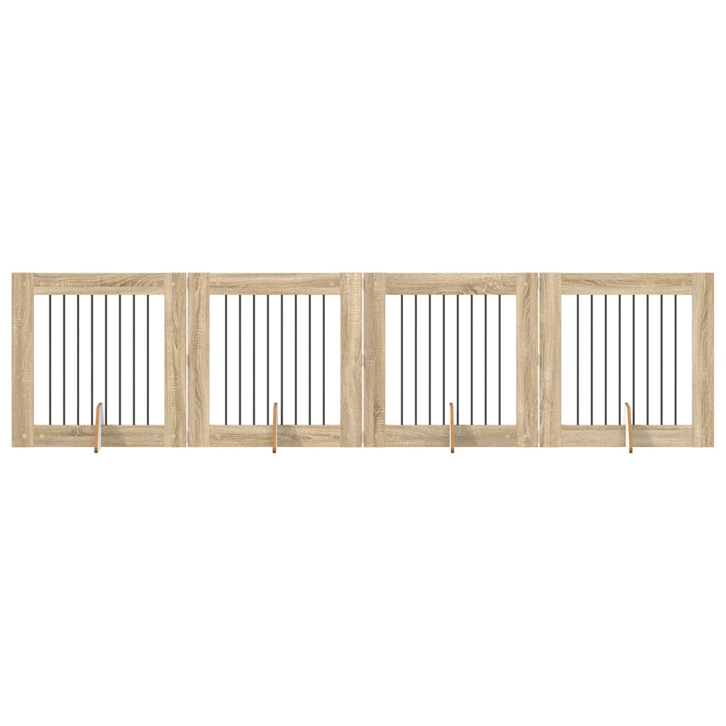 Cancello per cani con supporti 4 pcs Rovere Sonoma 80 x 80 cm