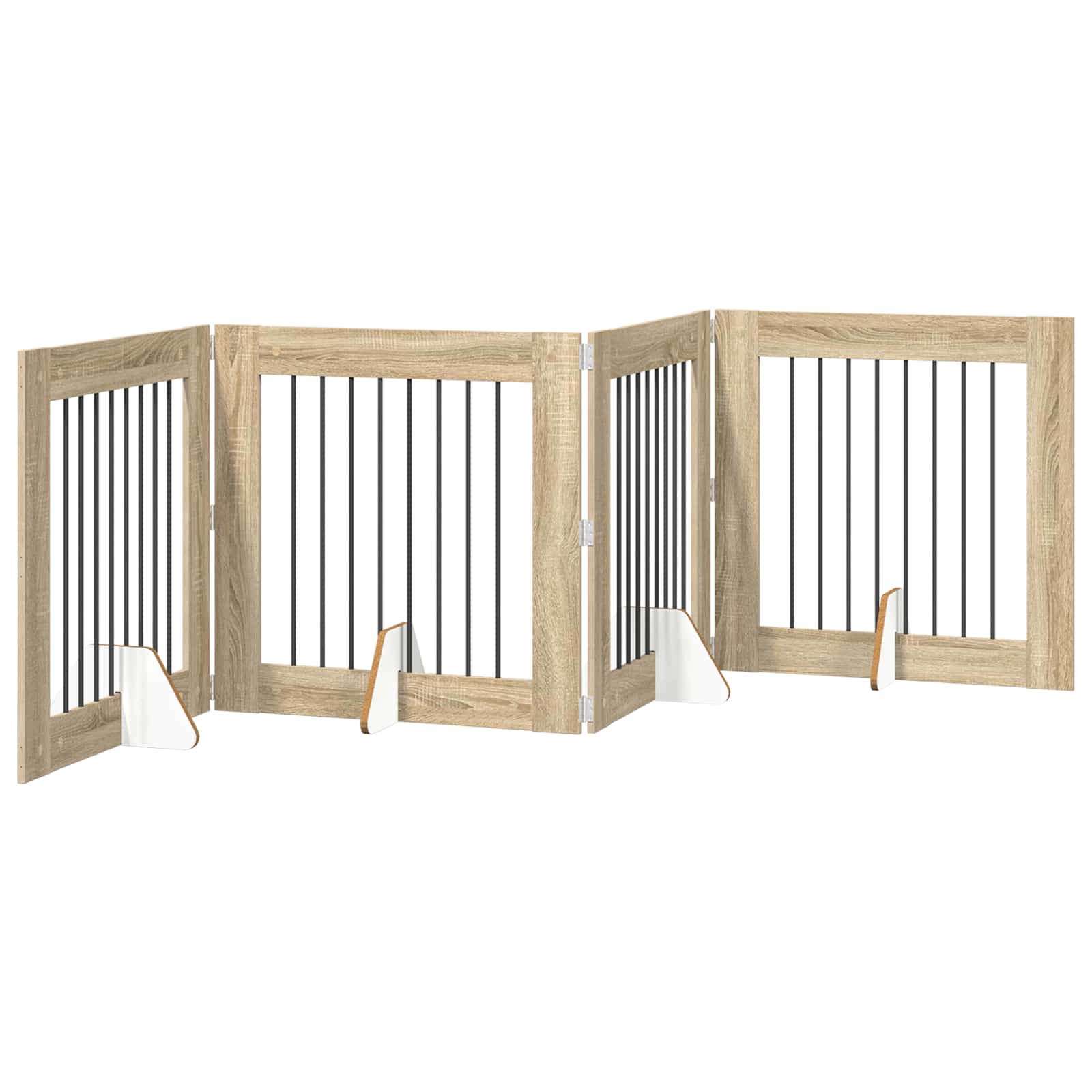 Cancello per cani con supporti 4 pcs Rovere Sonoma 80 x 80 cm | homemem39