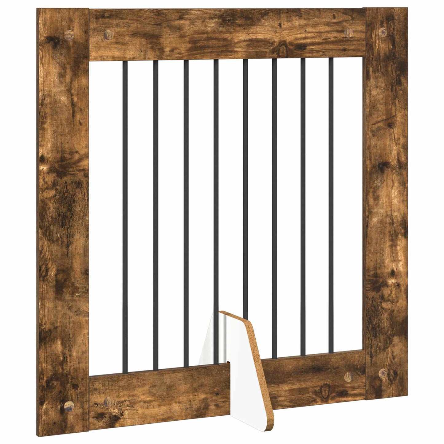 Cancello per cani con supporti 4 pcs Rovere Fumo 80 x 80 cm | homemem39
