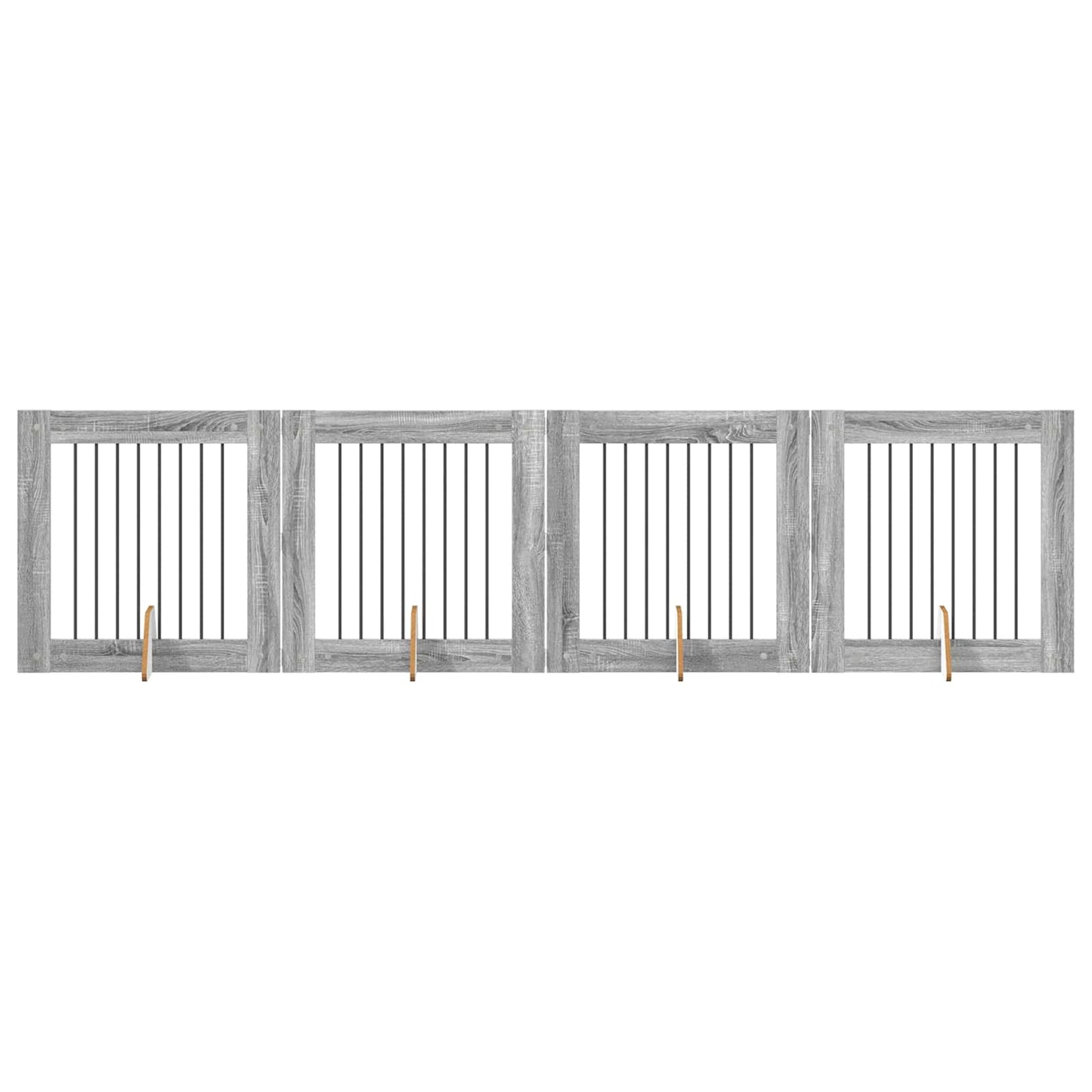Cancello per cani con supporti 4 pcs Grigio Sonoma 80 x 80 cm | homemem39