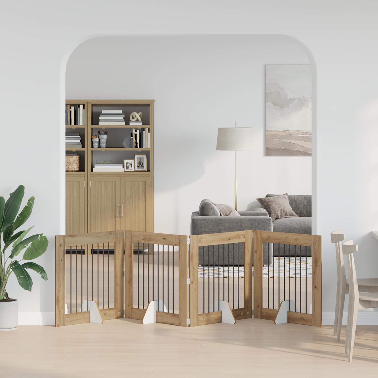 Cancello per cani con supporti 4 pcs Rovere Artigianale | homemem39