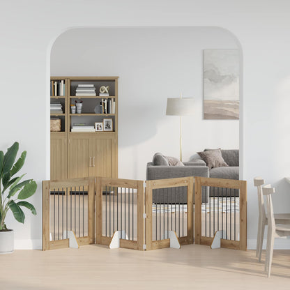 Cancello per cani con supporti 4 pcs Rovere Artigianale | homemem39