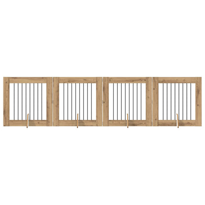 Cancello per cani con supporti 4 pcs Rovere Artigianale | homemem39