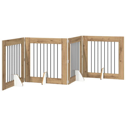 Cancello per cani con supporti 4 pcs Rovere Artigianale | homemem39