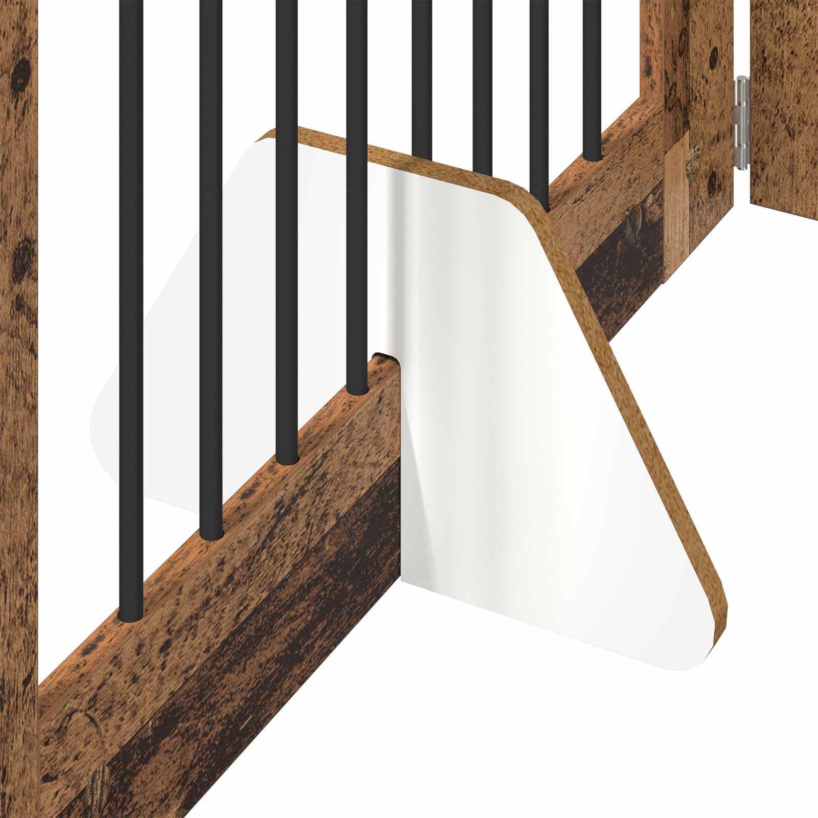 Cancello per cani con supporti 6 pcs Legno antico 80 x 80 cm | homemem39