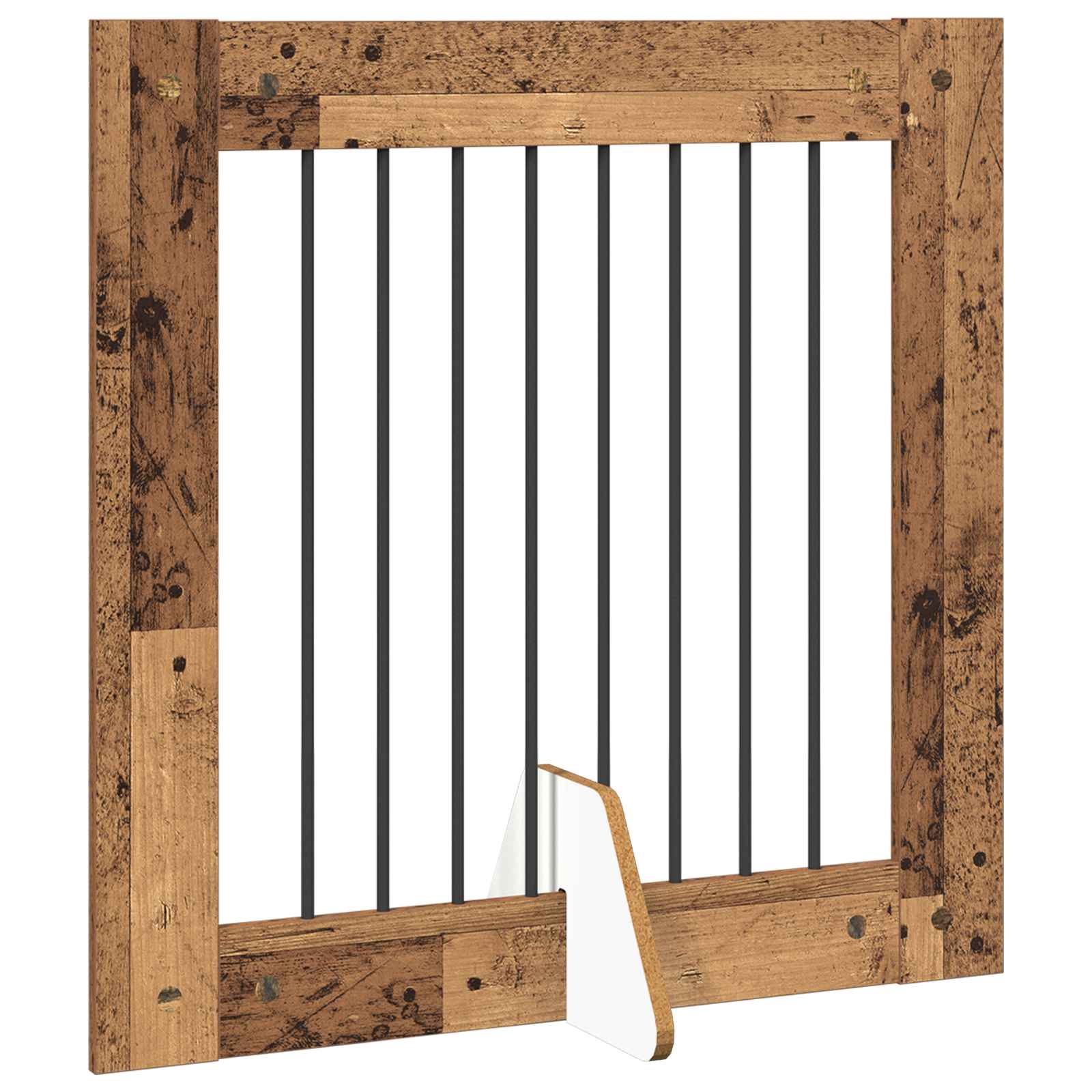 Cancello per cani con supporti 6 pcs Legno antico 80 x 80 cm | homemem39