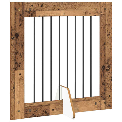 Cancello per cani con supporti 6 pcs Legno antico 80 x 80 cm | homemem39