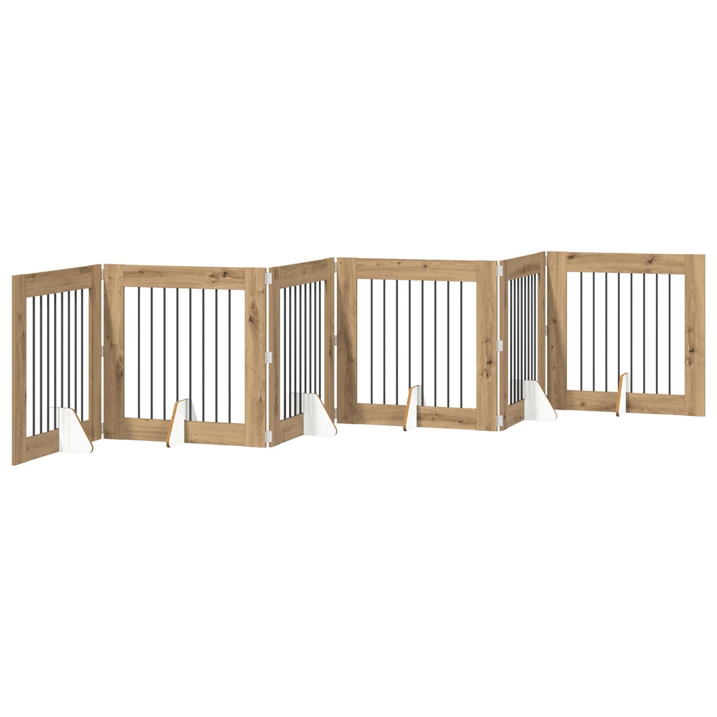 Cancello per cani con supporti 6 pcs Rovere Artigianale | homemem39