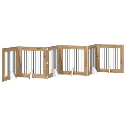 Cancello per cani con supporti 6 pcs Rovere Artigianale | homemem39