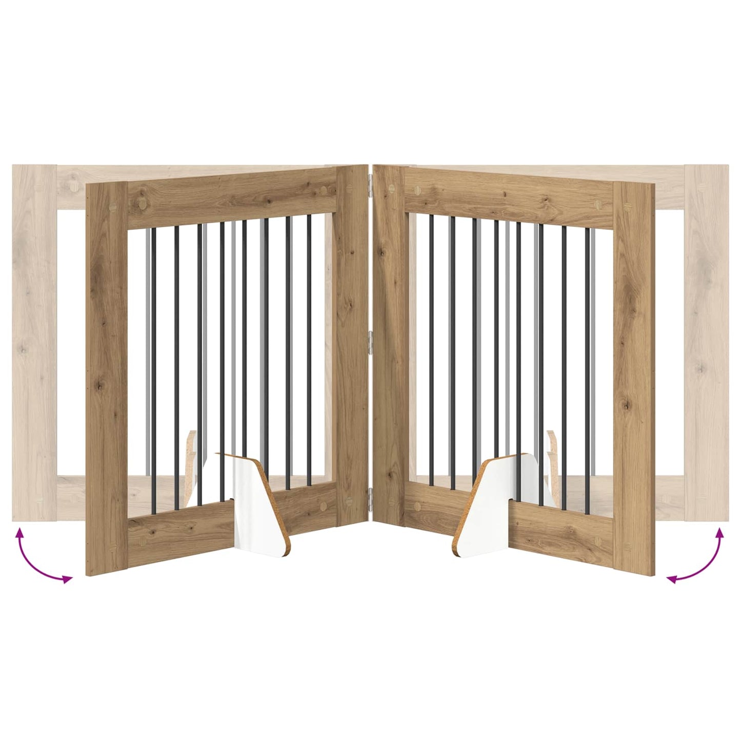 Cancello per cani con supporti 6 pcs Rovere Artigianale | homemem39