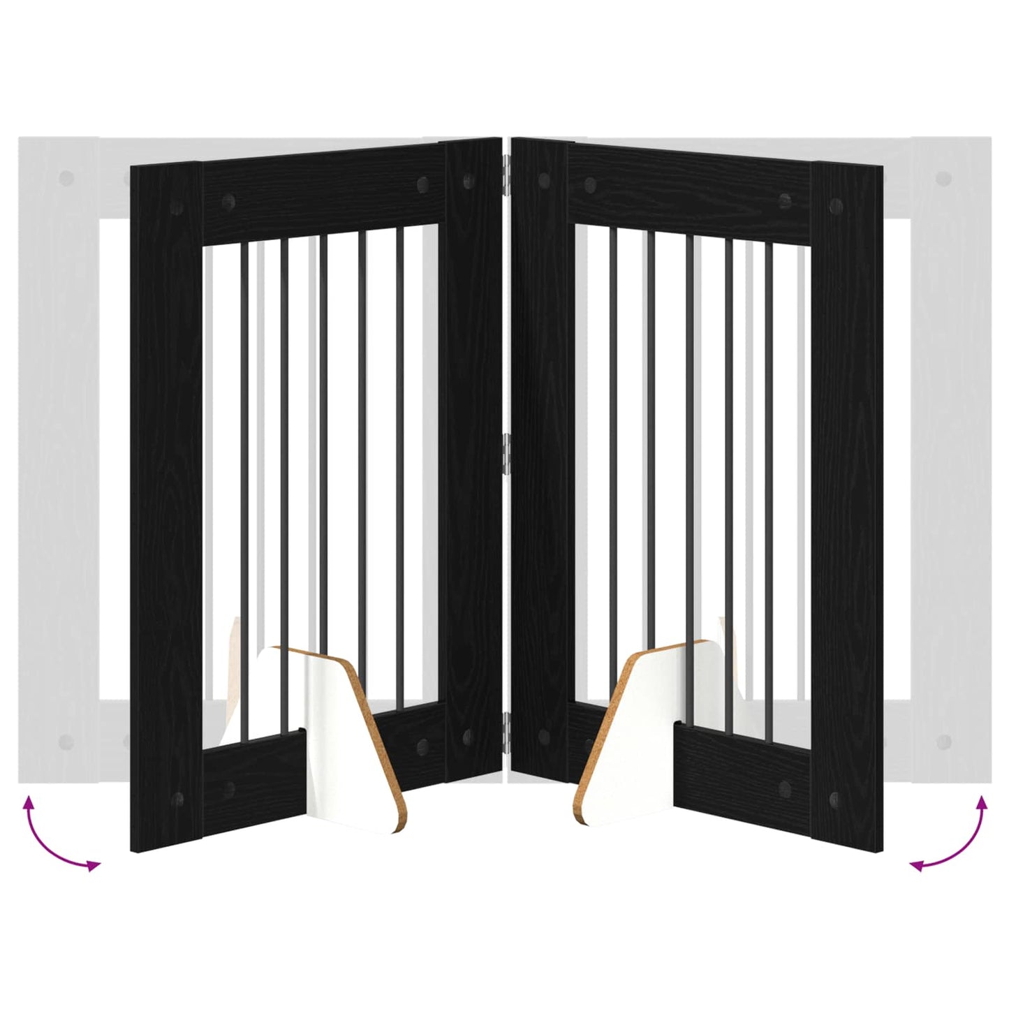 Cancello per cani con supporti 2 pcs Rovere Nero 60 x 80 cm | homemem39