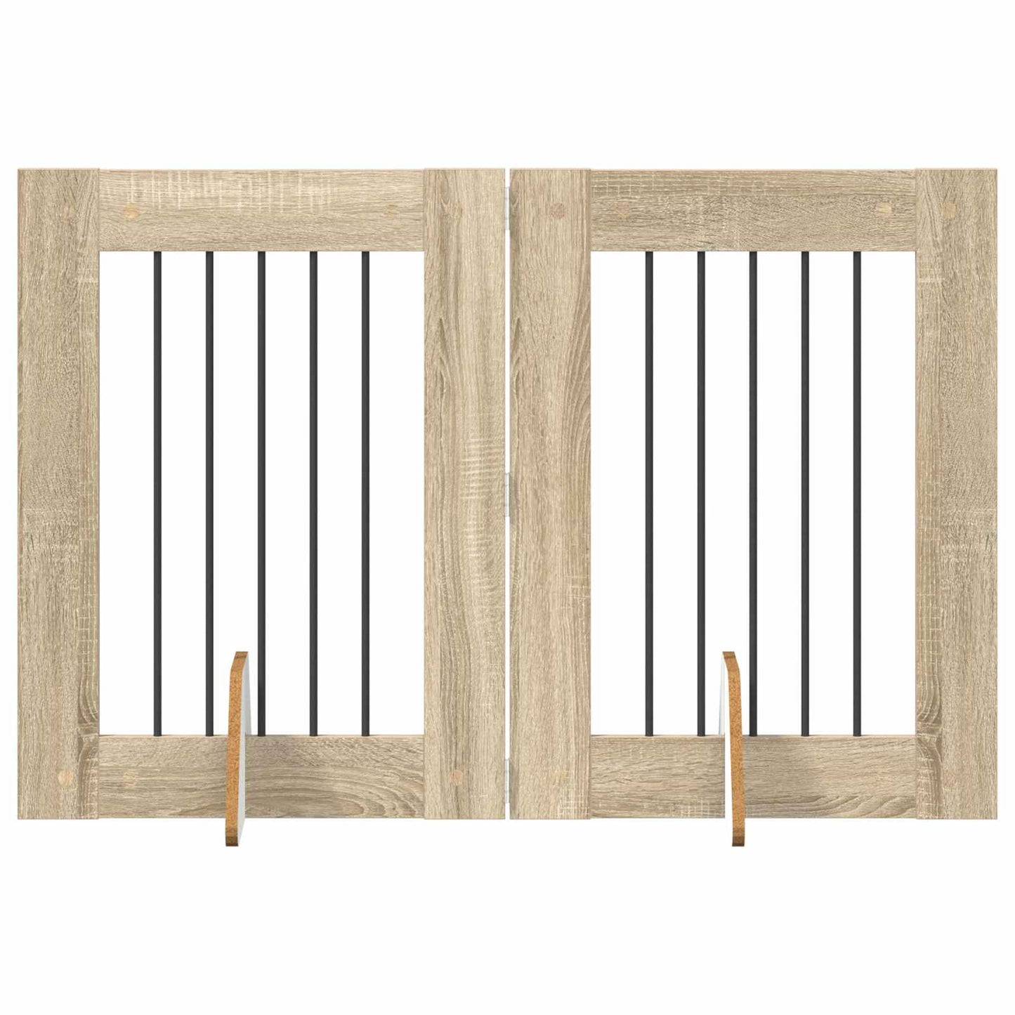 Cancello per cani con supporti 2 pcs Rovere Sonoma 60 x 80 cm | homemem39