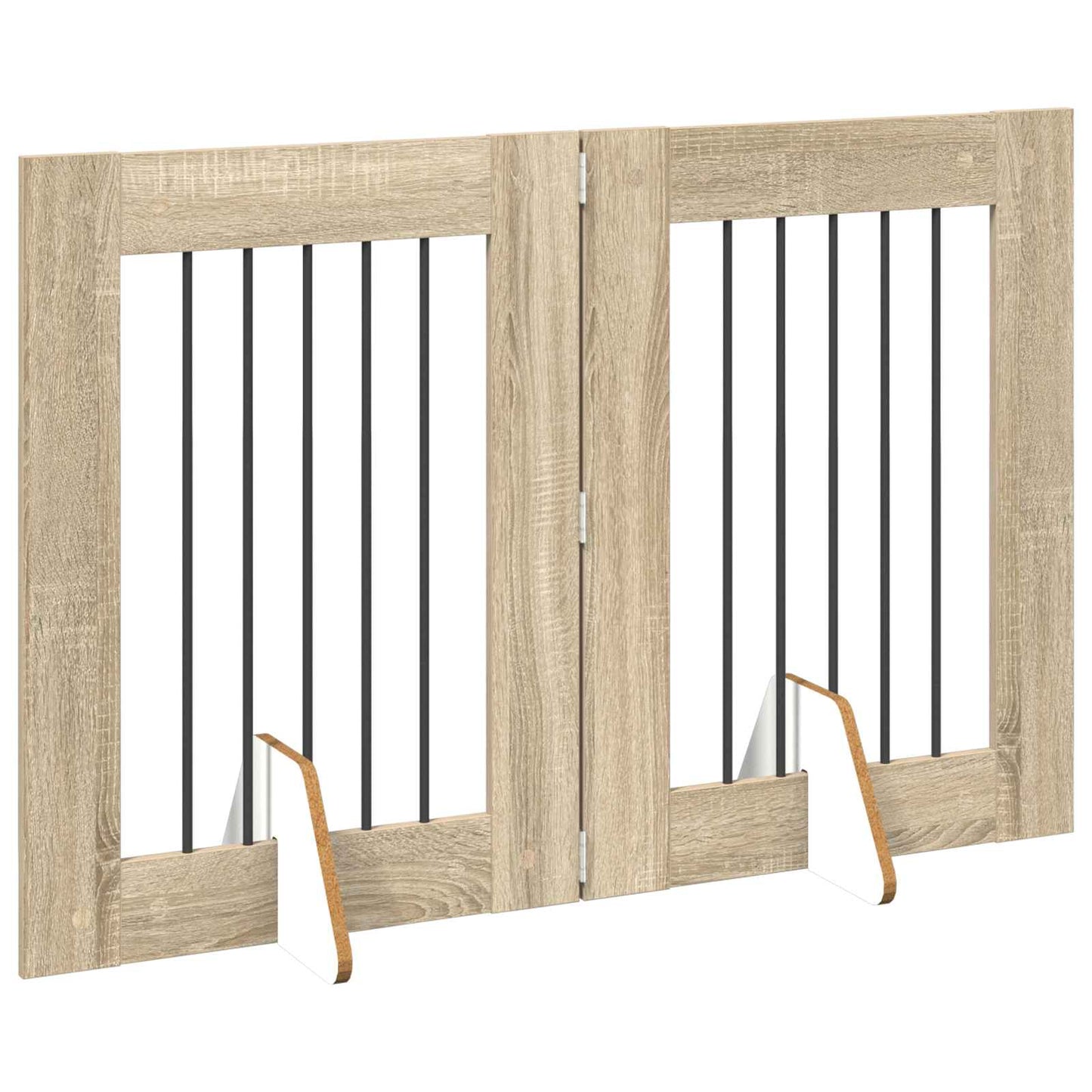 Cancello per cani con supporti 2 pcs Rovere Sonoma 60 x 80 cm | homemem39