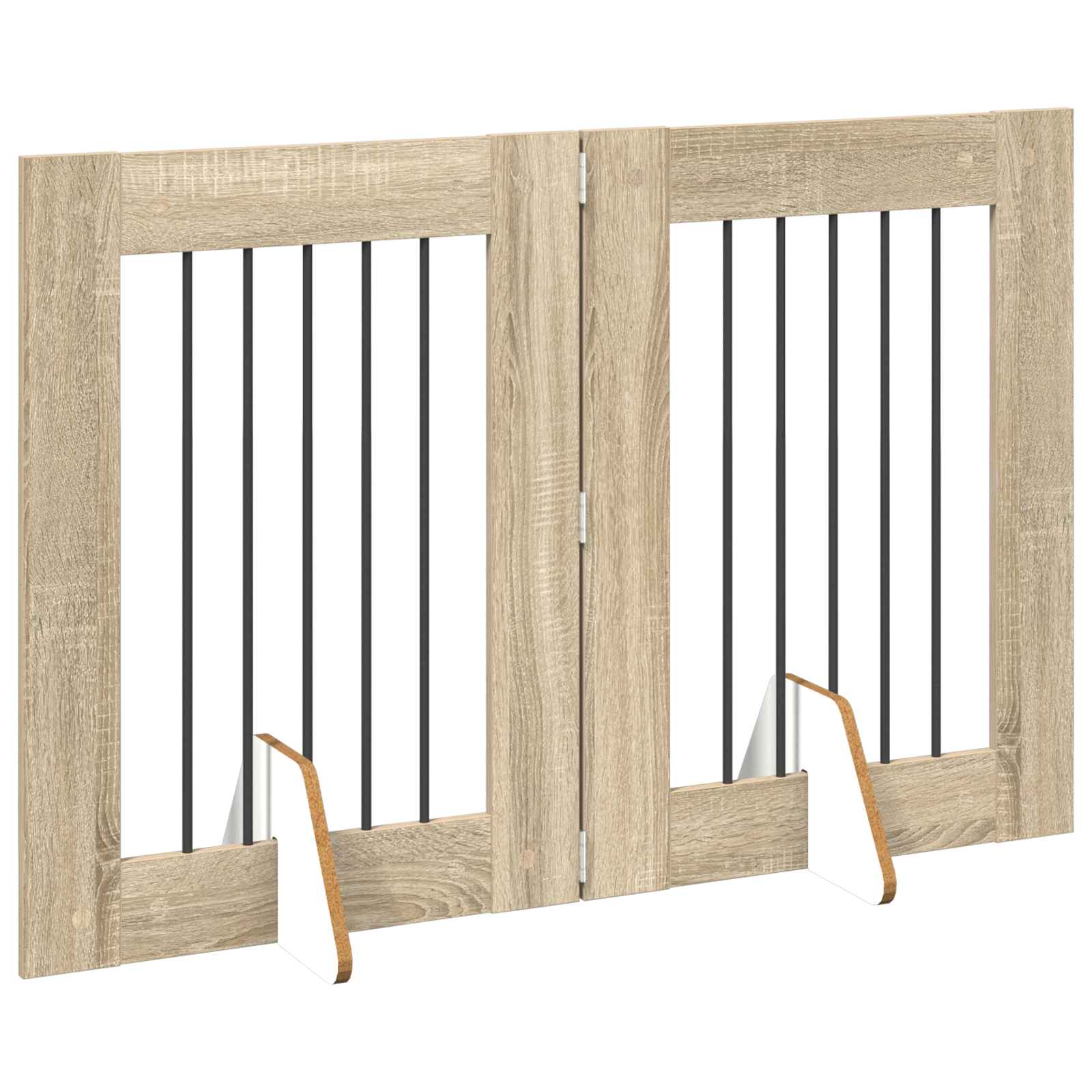 Cancello per cani con supporti 2 pcs Rovere Sonoma 60 x 80 cm | homemem39