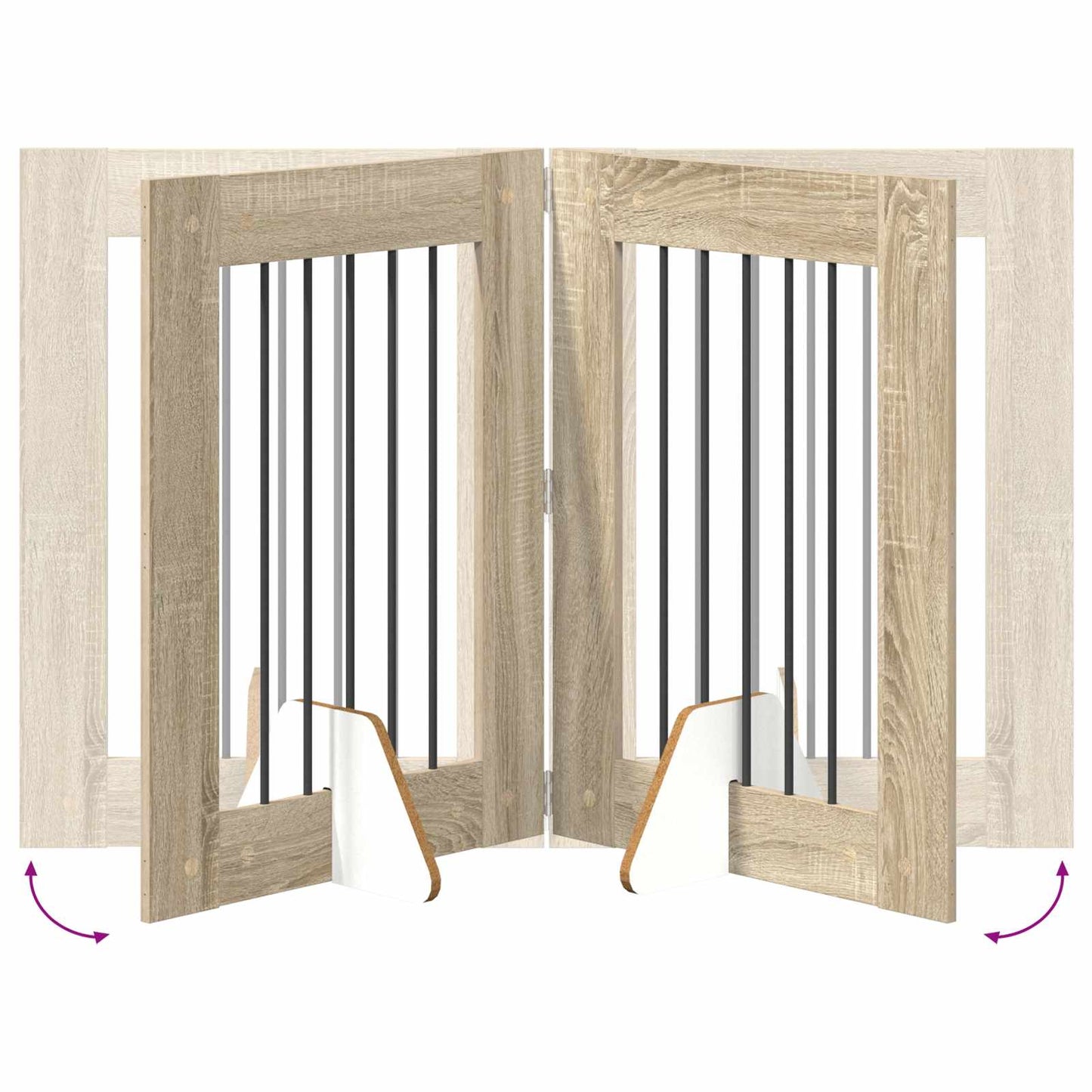 Cancello per cani con supporti 2 pcs Rovere Sonoma 60 x 80 cm | homemem39