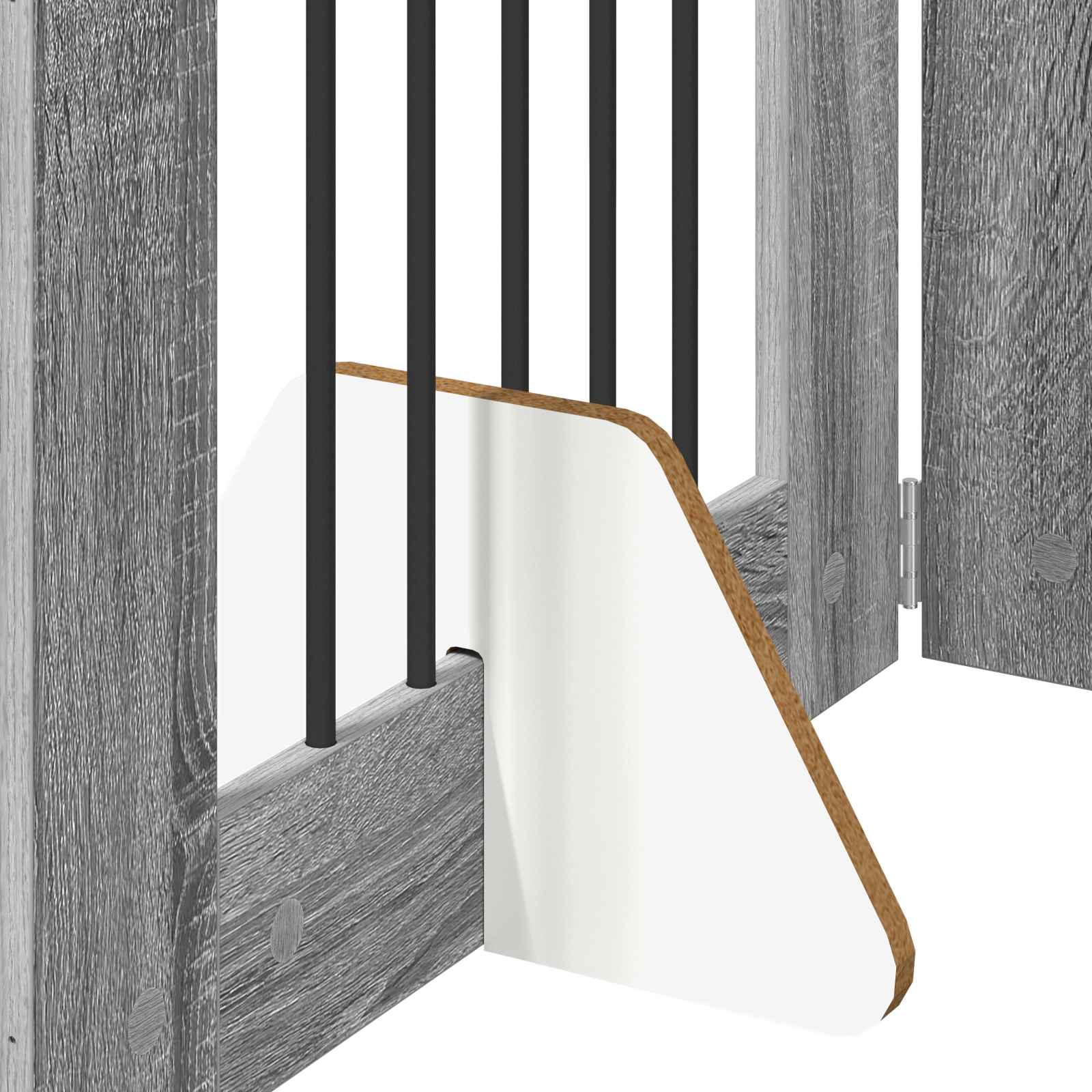 Cancello per cani con supporti 2 pcs Grigio Sonoma 60 x 80 cm | homemem39