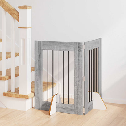 Cancello per cani con supporti 2 pcs Grigio Sonoma 60 x 80 cm | homemem39