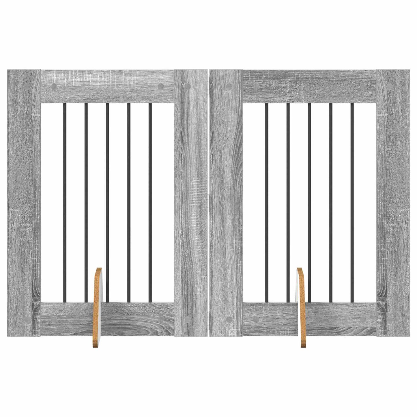 Cancello per cani con supporti 2 pcs Grigio Sonoma 60 x 80 cm | homemem39