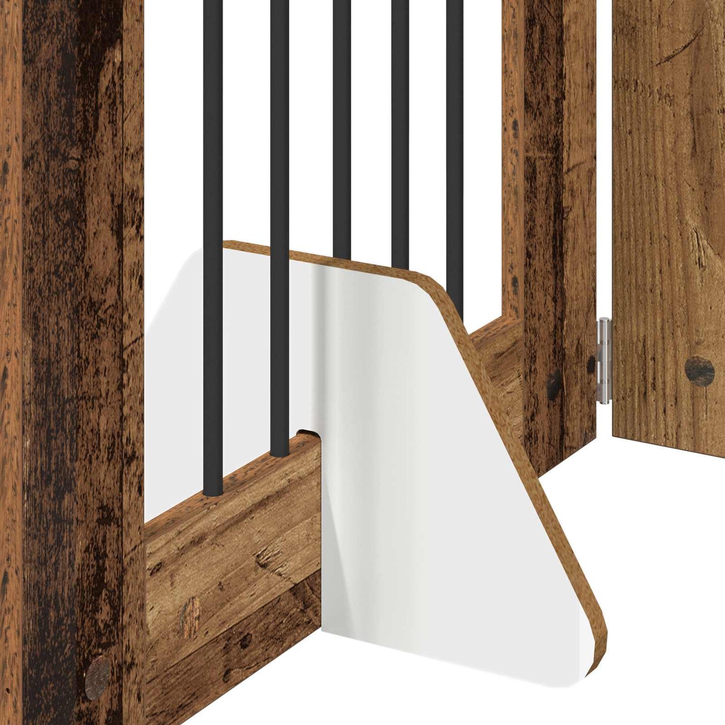 Cancello per cani con supporti 2 pcs Legno antico 60 x 80 cm | homemem39